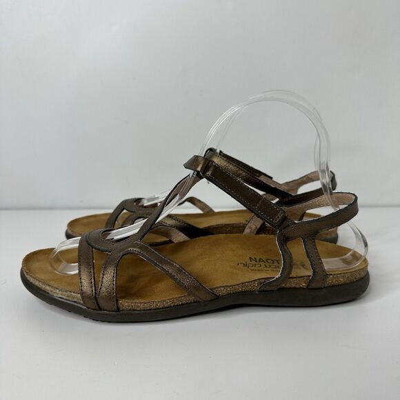 Naot Dorith Sandals Sz 39 US 8-8.5 Metallic Leather Gladiator Comfort Slingback - Picture 2 of 12